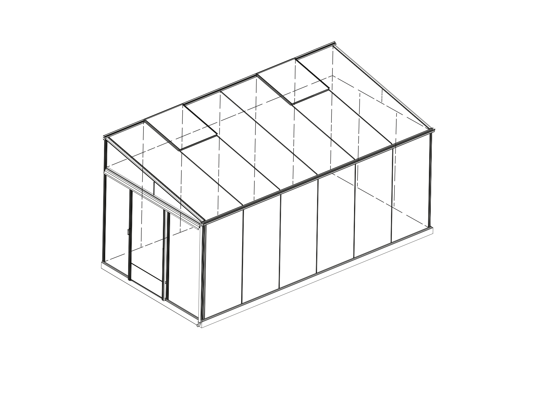 Kompakta Gardenvilla HORTUS EXTRA brīvstāvoša siltumnīca ideāli piemērota novietošanai gar žogu vai robežu.