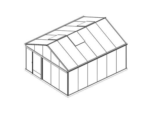 Gardenvilla MAGNUM lielā alumīnija siltumnīca, oranžērija dārzā – ietilpīga un izturīga stikla siltumnīca.