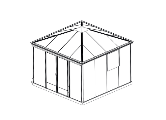 Eleganta Gardenvilla PYRAMIS dārza studija un atpūtas telpa lietošanai visa gada garumā.