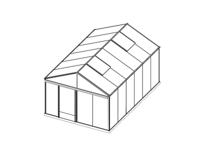 Gardenvilla PARVA premium alumīnija siltumnīca ar stikla segumu dārzā